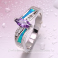anillos azules del ópalo de fuego para las mujeres con la mejor calidad y el precio bajo